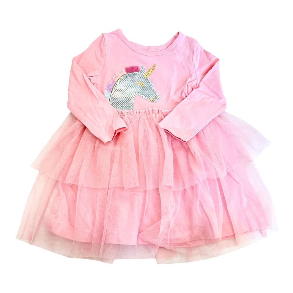 Carter's Size 18 Months Unicorn Tutu Dress Baby Toddler Pink Shiny Sequins Tulle